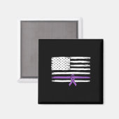 US-Flagge Bauchspeicheldrüsenkrebs-Bewusstsein Magnet (Vorderseite/Rückseite)