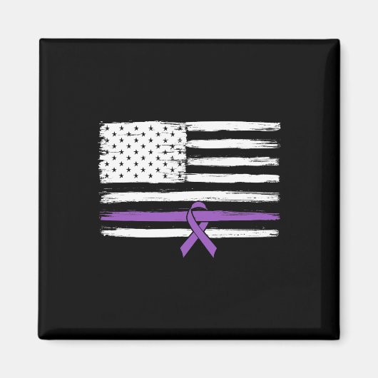 US-Flagge Bauchspeicheldrüsenkrebs-Bewusstsein Magnet (Vorne)