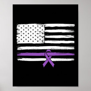 US-Flagge Bauchspeicheldrüsenkrebs-Bewusstsein Poster