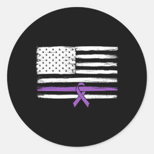 US-Flagge Bauchspeicheldrüsenkrebs-Bewusstsein Runder Aufkleber