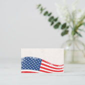 US-Flagge beängstigend patriotisch rot-weiß und bl Visitenkarte (Stehend Vorderseite)