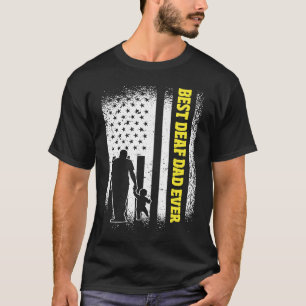 US-Flagge Bester Deaf-Vater T-Shirt