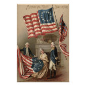 US-Flagge Betsy Ross George Washington Fotodruck (Vorne)