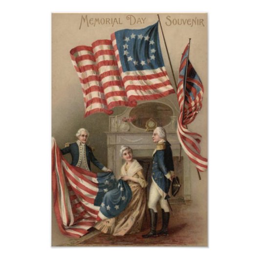 US-Flagge Betsy Ross George Washington Fotodruck (Vorne)
