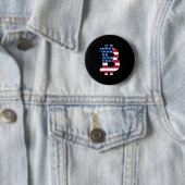 US-Flagge Bitcoin-Bitcoin-Cryptowährung-Blockchain Button (Beispiel)