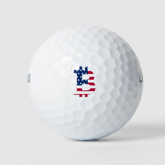 US-Flagge Bitcoin-Bitcoin-Cryptowährung-Blockchain Golfball (Vorderseite)