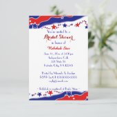 US Flagge-Brautparty Einladung (Stehend Vorderseite)