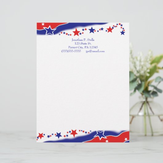 US Flagge Briefbogen (Stehend Vorderseite)