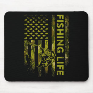 US-Flagge Camouflage Fishing Life Mousepad