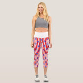 US Flagge Capri Leggin, rot, weiß und blau (Vorderseite)