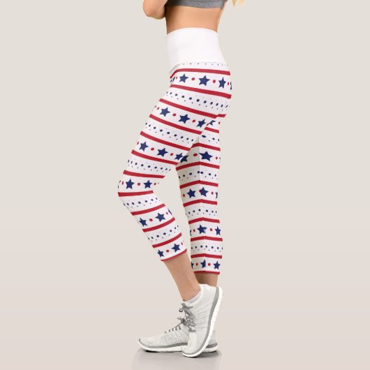 US Flagge Capri Leggin, rot, weiß und blau Leggings (Links)