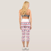US Flagge Capri Leggin, rot, weiß und blau Leggings (Rückseite)
