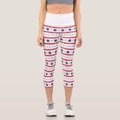 US Flagge Capri Leggin, rot, weiß und blau Leggings (Vorderseite)
