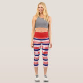 US Flagge Capri Leggings (Vorderseite)