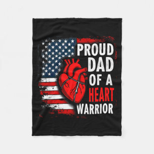 US-Flagge CHD-Bewusstsein Stolzer Vater eines Herz Fleecedecke