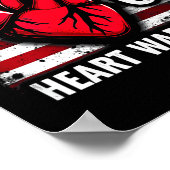Us-Flagge CHD-Bewusstsein Stolzer Vater eines Herz Poster (Ecke)