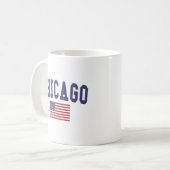 US-Flagge Chicagos Kaffeetasse (Vorderseite Links)