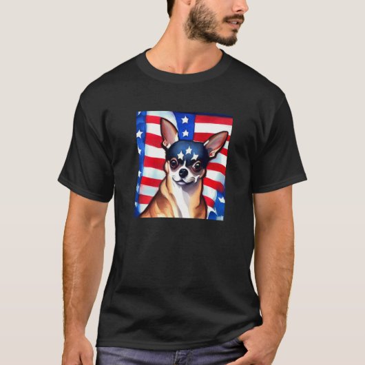 US-Flagge Chihuahua Dog Patriotic Pet American Pat T-Shirt (Vorderseite)