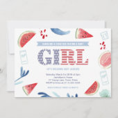 US Flagge Co-ed Baby Dusche für Mädchen Einladung (Vorderseite)