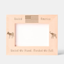 US-Flagge, demokratischer Donkey und republikanisc