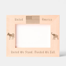 US-Flagge, demokratischer Donkey und republikanisc Geätzte Rahmen