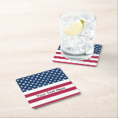 US Flagge der amerikanischen Flagge Rechteckiger Pappuntersetzer (Vor Ort)