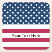 US Flagge der amerikanischen Flagge Rechteckiger Pappuntersetzer (Vorderseite)