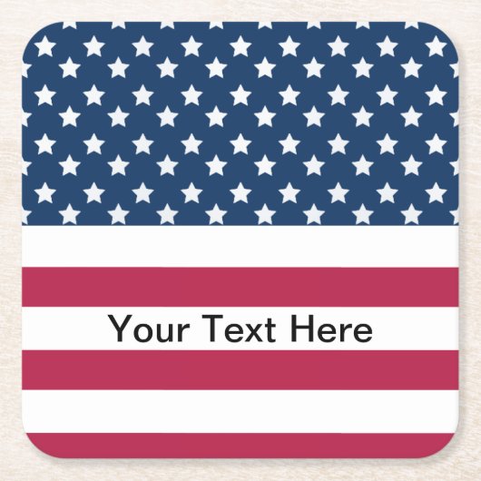 US Flagge der amerikanischen Flagge Rechteckiger Pappuntersetzer (Vorderseite)