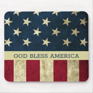 US Flagge der "God Bless America USA" Mousepad
