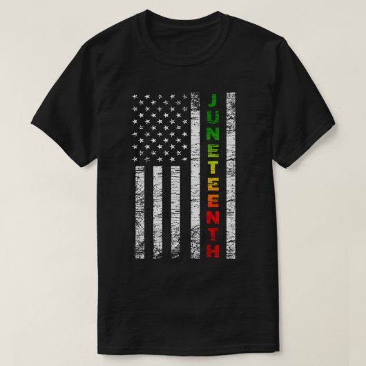 US-Flagge der Junetezehnten Schwarzafrikanerin T-Shirt (Design vorne)