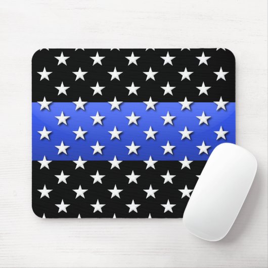US Flagge der Polizei in Thin Blue Line Mousepad (Mit Mouse)