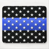 US Flagge der Polizei in Thin Blue Line Mousepad (Vorne)