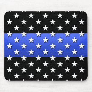 US Flagge der Polizei in Thin Blue Line Mousepad
