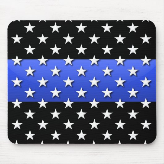 US Flagge der Polizei in Thin Blue Line Mousepad (Vorne)