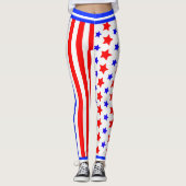 US FLAGGE der USA zu WHITE Leggings (Vorderseite)