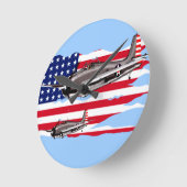 US Flagge der Wildcat-Attacken Runde Wanduhr (Winkel)