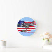 US Flagge der Wildcat-Attacken Runde Wanduhr (Zuhause)