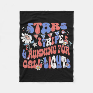 US Flagge, die für Anruflicht 4. J laufen Fleecedecke