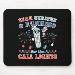 US Flagge, die für Anruflicht 4. J laufen Mousepad
