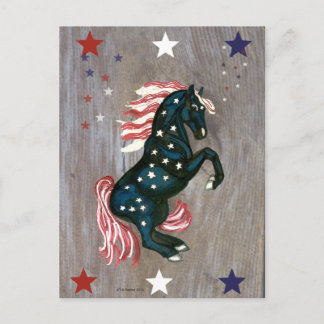 US Flagge, die Stallion-Postkarte halten Postkarte