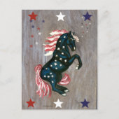 US Flagge, die Stallion-Postkarte halten Postkarte (Vorderseite)