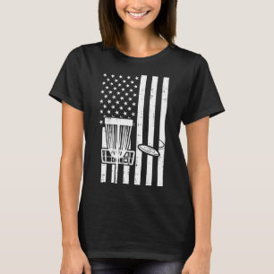 US-Flagge Disc Golf Vintage Patriotische Frisbee G T-Shirt