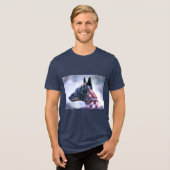 US Flagge Doberman Pinscher Tri-Blend Shirt (Vorderseite voll)