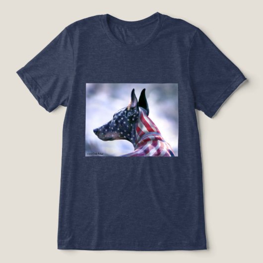US Flagge Doberman Pinscher Tri-Blend Shirt (Design Vorderseite)