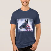 US Flagge Doberman Pinscher Tri-Blend Shirt (Vorderseite)