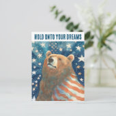 US Flagge Dreamer Bär Postkarte (Stehend Vorderseite)