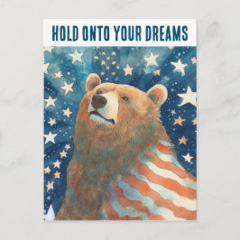 US Flagge Dreamer Bär Postkarte