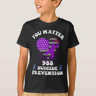 Us Flagge Du 988 Suizidpräventionsbewusstsein Ribb T-Shirt