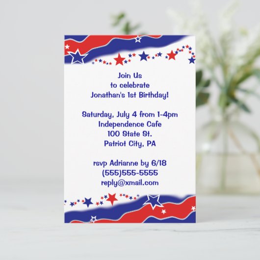 US Flagge Einladung (Stehend Vorderseite)
