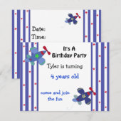 US Flagge Einladung zum Geburtstag (Vorne/Hinten)